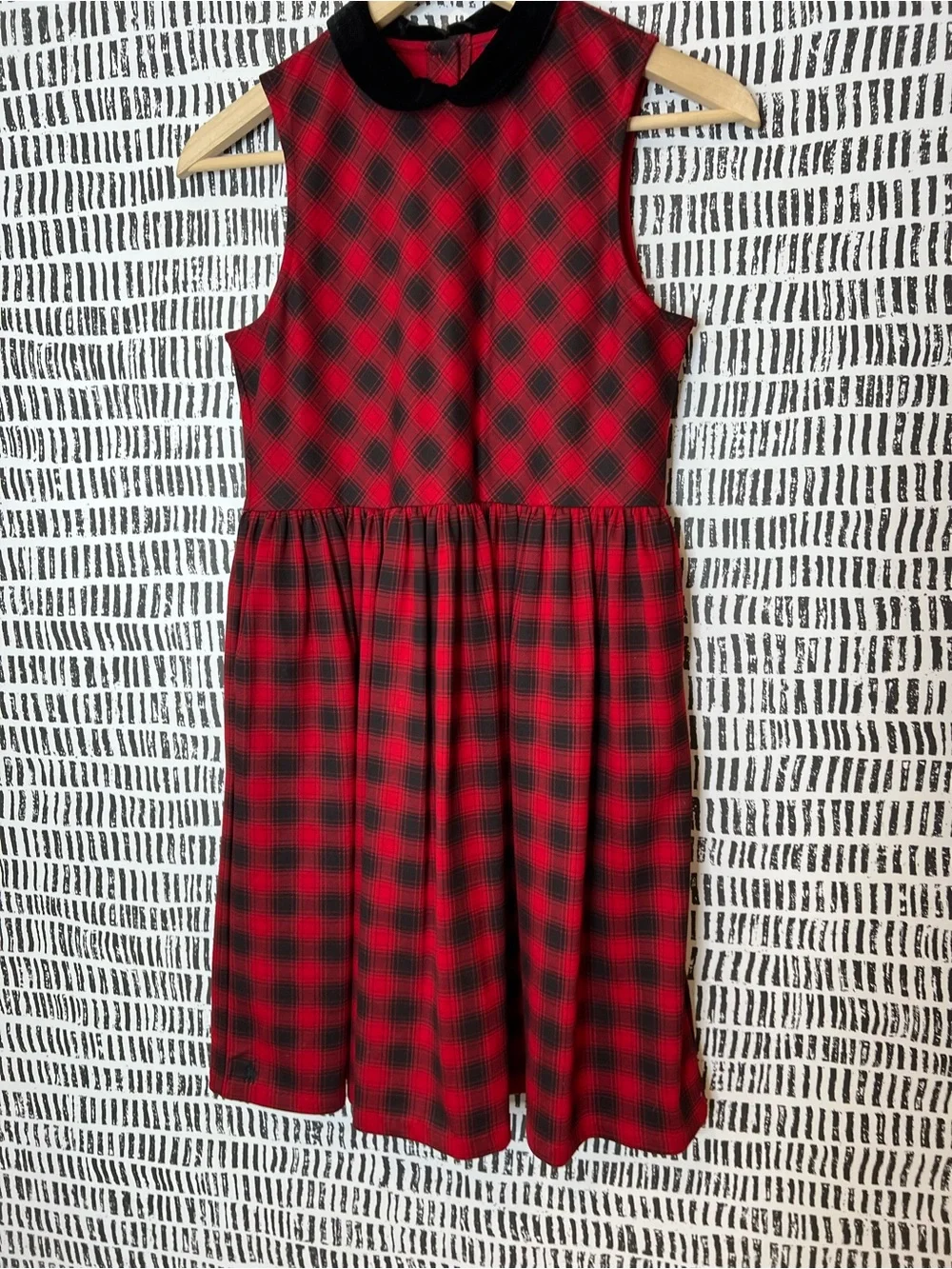 Polo Ralph Lauren red and black plaid sleeveless holiday Christmas dress